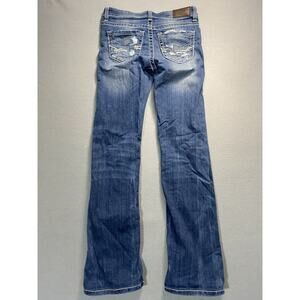 Buckle Women's Boot Cut Jeans in Distressed Blue